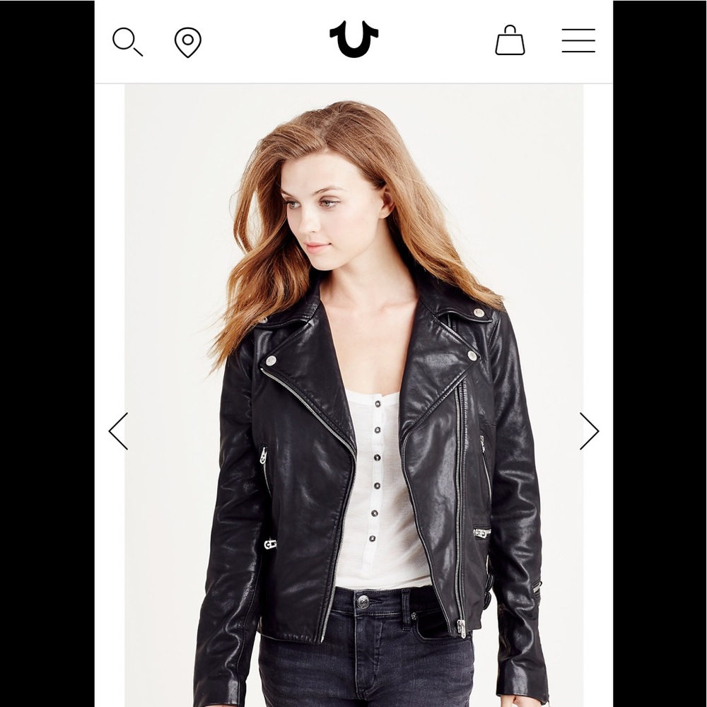 Gorgeous Genuine Leather True Religion Moto Jacket